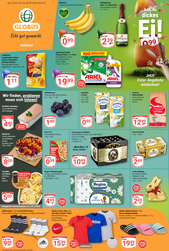 Aktuelles Werbeprospekt von GLOBUS mit Angeboten vom 23.03.2026 bis 28.03.2026