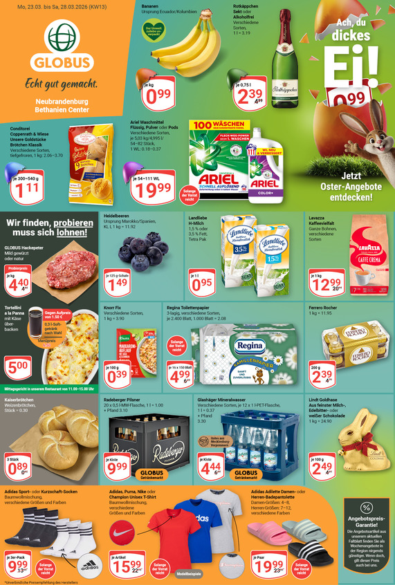 Aktuelles Werbeprospekt von GLOBUS mit Angeboten vom 23.03.2026 bis 28.03.2026