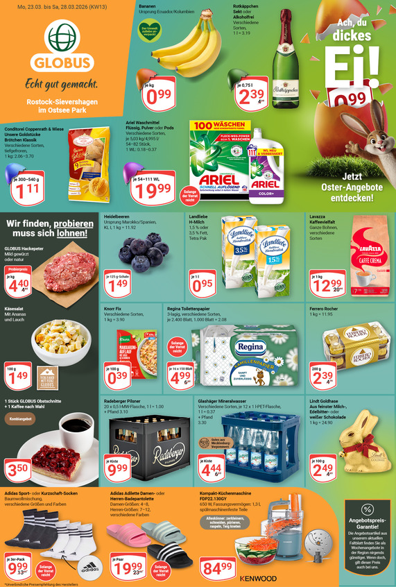 Aktuelles Werbeprospekt von GLOBUS mit Angeboten vom 23.03.2026 bis 28.03.2026