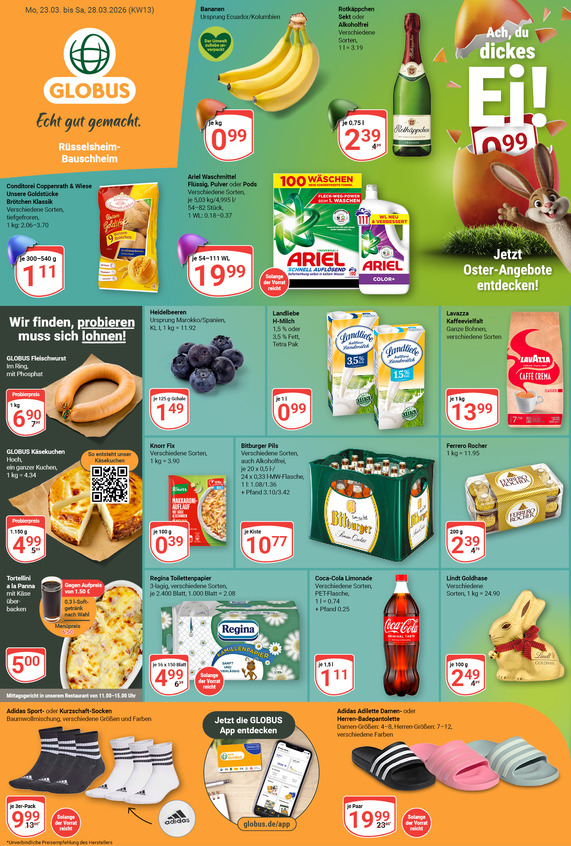 Aktuelles Werbeprospekt von GLOBUS mit Angeboten vom 23.03.2026 bis 28.03.2026