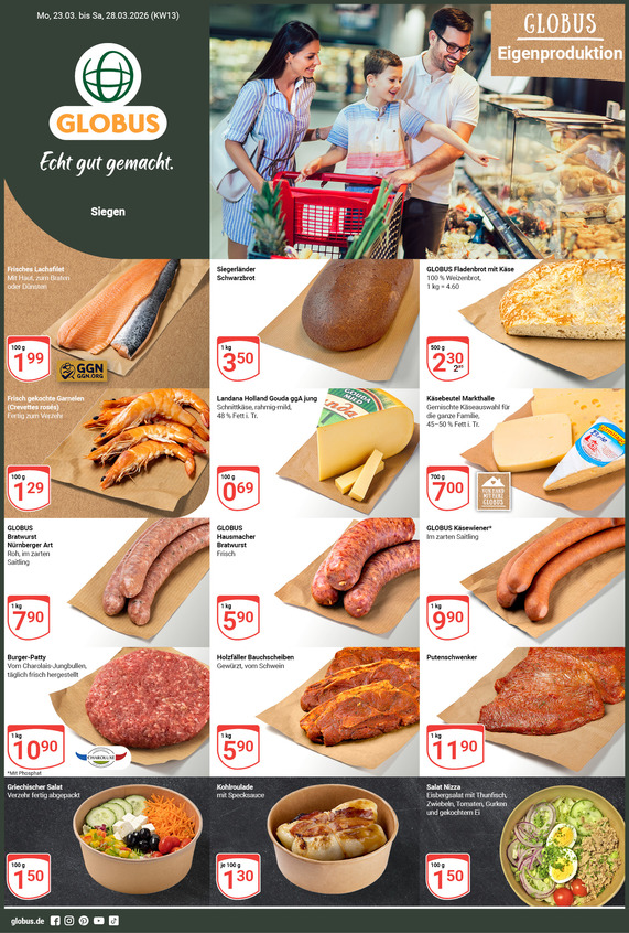 Kommendes Werbeprospekt von GLOBUS mit Angeboten vom 23.03.2026 bis 28.03.2026