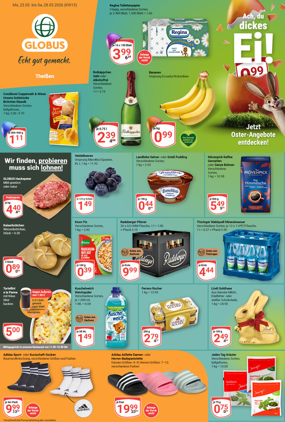 Aktuelles Werbeprospekt von GLOBUS mit Angeboten vom 23.03.2026 bis 28.03.2026