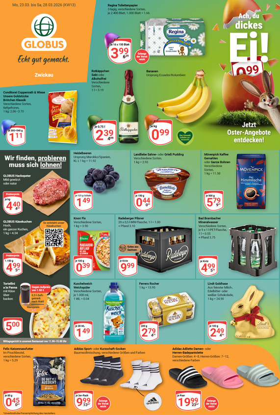 Kommendes Werbeprospekt von GLOBUS mit Angeboten vom 23.03.2026 bis 28.03.2026