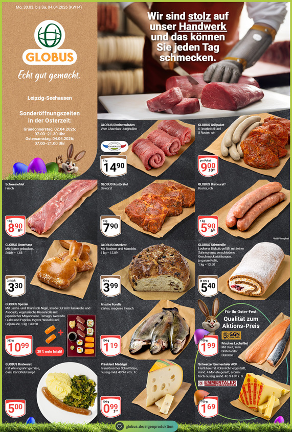 Aktuelles Werbeprospekt von GLOBUS mit Angeboten vom 30.03.2026 bis 04.04.2026
