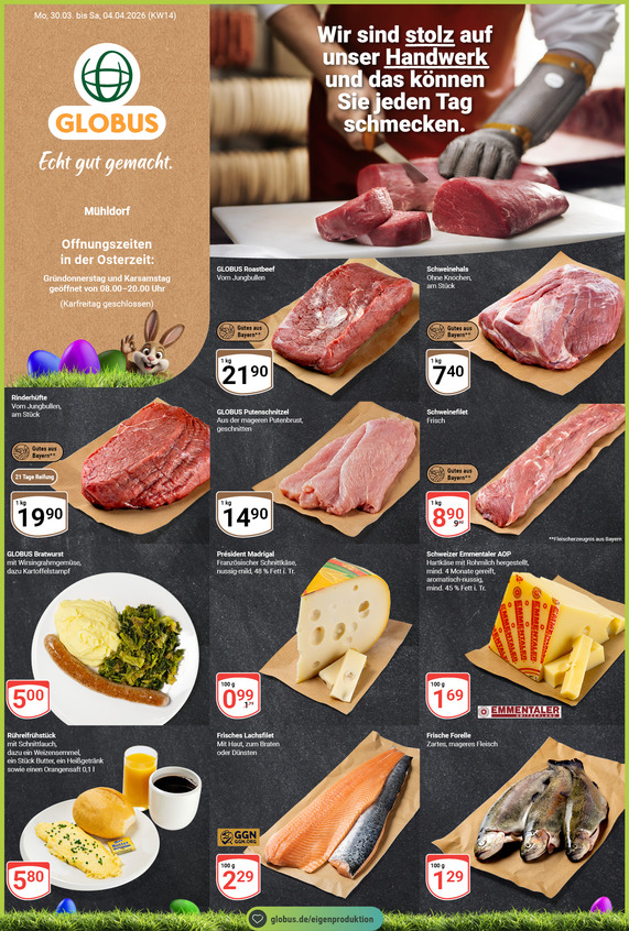 Aktuelles Werbeprospekt von GLOBUS mit Angeboten vom 30.03.2026 bis 04.04.2026