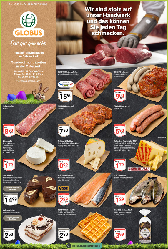 Aktuelles Werbeprospekt von GLOBUS mit Angeboten vom 30.03.2026 bis 04.04.2026