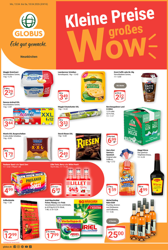 Kommendes Werbeprospekt von GLOBUS mit Angeboten vom 13.04.2026 bis 18.04.2026