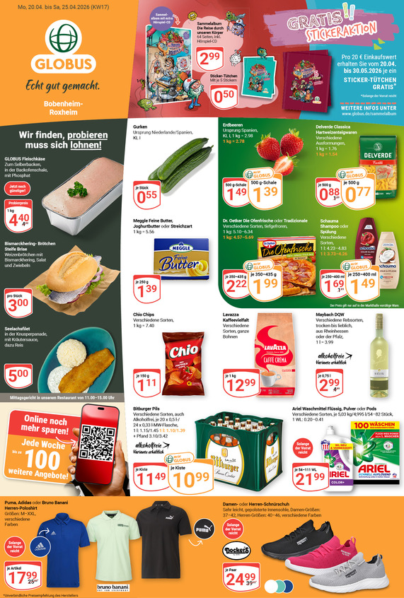 Kommendes Werbeprospekt von GLOBUS mit Angeboten vom 20.04.2026 bis 25.04.2026
