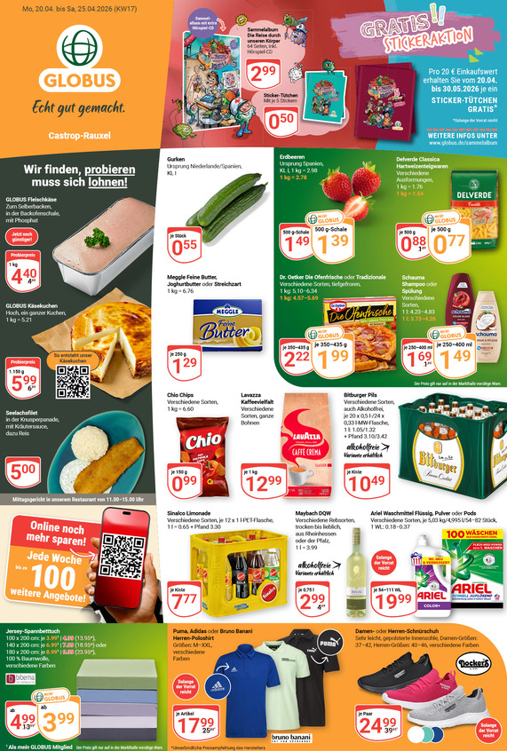 Aktuelles Werbeprospekt von GLOBUS mit Angeboten vom 20.04.2026 bis 25.04.2026