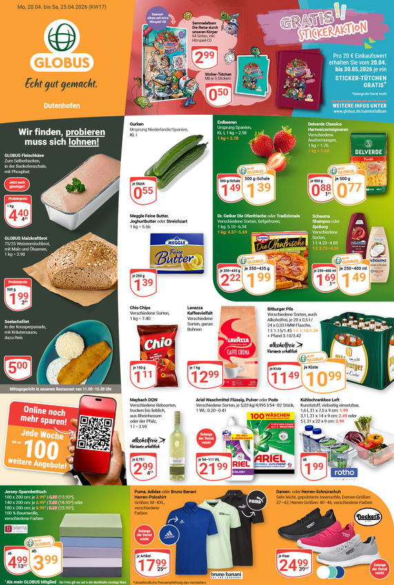 Aktuelles Werbeprospekt von GLOBUS mit Angeboten vom 20.04.2026 bis 25.04.2026