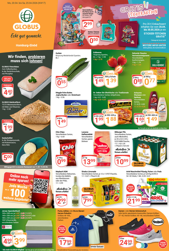 Aktuelles Werbeprospekt von GLOBUS mit Angeboten vom 20.04.2026 bis 25.04.2026