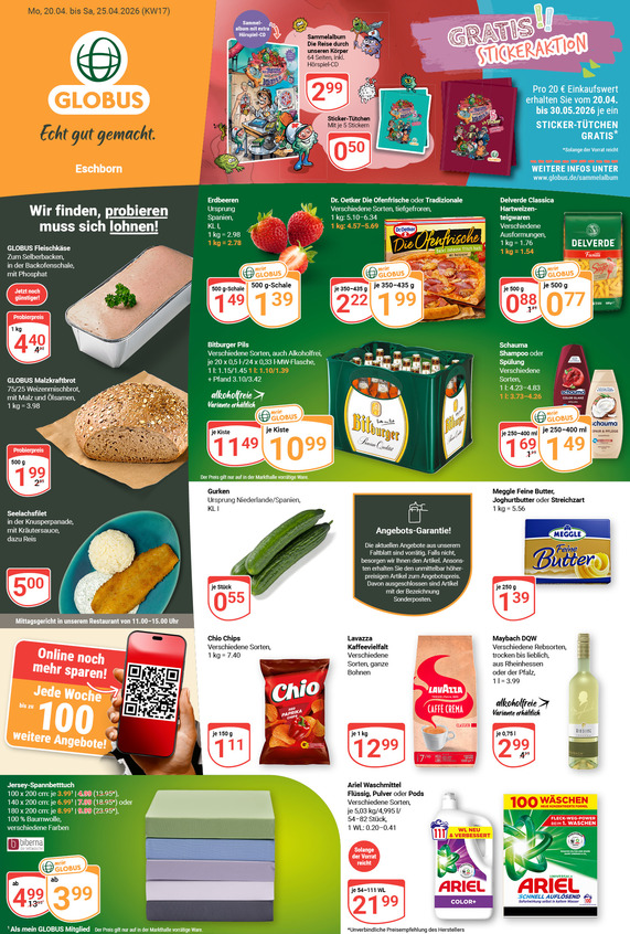 Aktuelles Werbeprospekt von GLOBUS mit Angeboten vom 20.04.2026 bis 25.04.2026