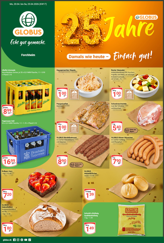 Aktuelles Werbeprospekt von GLOBUS mit Angeboten vom 20.04.2026 bis 25.04.2026