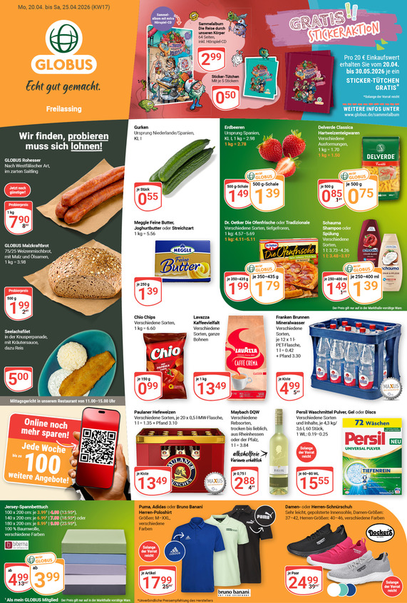Aktuelles Werbeprospekt von GLOBUS mit Angeboten vom 20.04.2026 bis 25.04.2026
