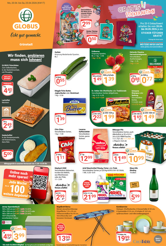 Aktuelles Werbeprospekt von GLOBUS mit Angeboten vom 20.04.2026 bis 25.04.2026