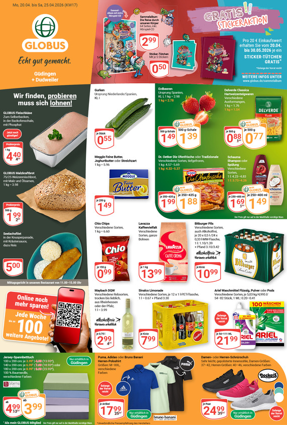 Kommendes Werbeprospekt von GLOBUS mit Angeboten vom 20.04.2026 bis 25.04.2026