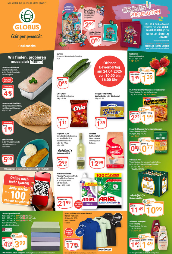 Kommendes Werbeprospekt von GLOBUS mit Angeboten vom 20.04.2026 bis 25.04.2026