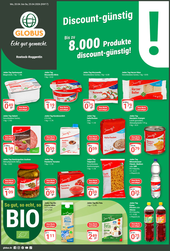 Kommendes Werbeprospekt von GLOBUS mit Angeboten vom 20.04.2026 bis 25.04.2026