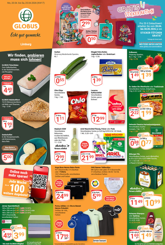 Aktuelles Werbeprospekt von GLOBUS mit Angeboten vom 20.04.2026 bis 25.04.2026