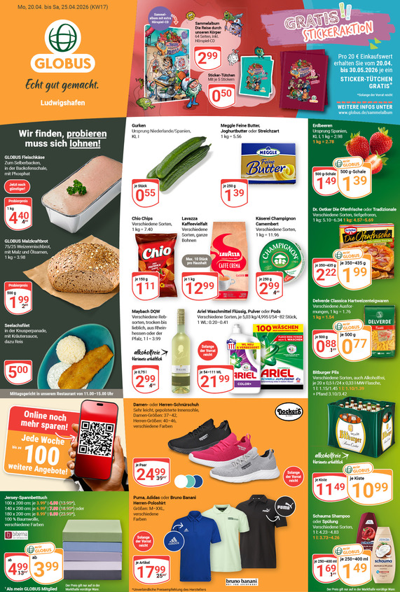Kommendes Werbeprospekt von GLOBUS mit Angeboten vom 20.04.2026 bis 25.04.2026