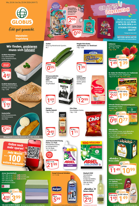 Aktuelles Werbeprospekt von GLOBUS mit Angeboten vom 20.04.2026 bis 25.04.2026