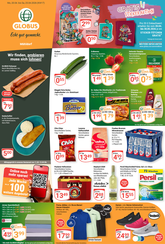Aktuelles Werbeprospekt von GLOBUS mit Angeboten vom 20.04.2026 bis 25.04.2026