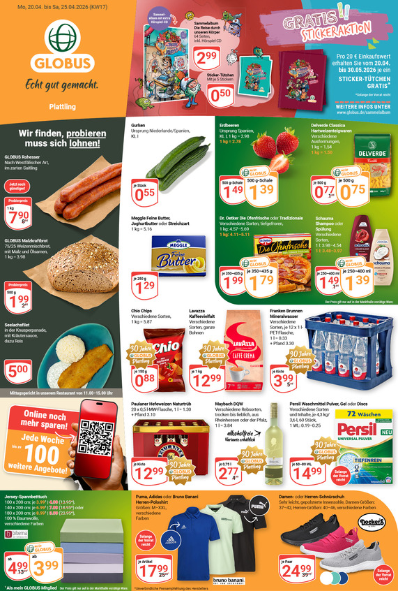 Kommendes Werbeprospekt von GLOBUS mit Angeboten vom 20.04.2026 bis 25.04.2026