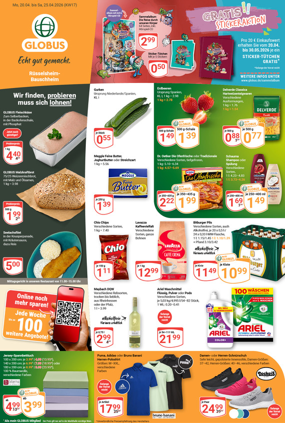 Aktuelles Werbeprospekt von GLOBUS mit Angeboten vom 20.04.2026 bis 25.04.2026