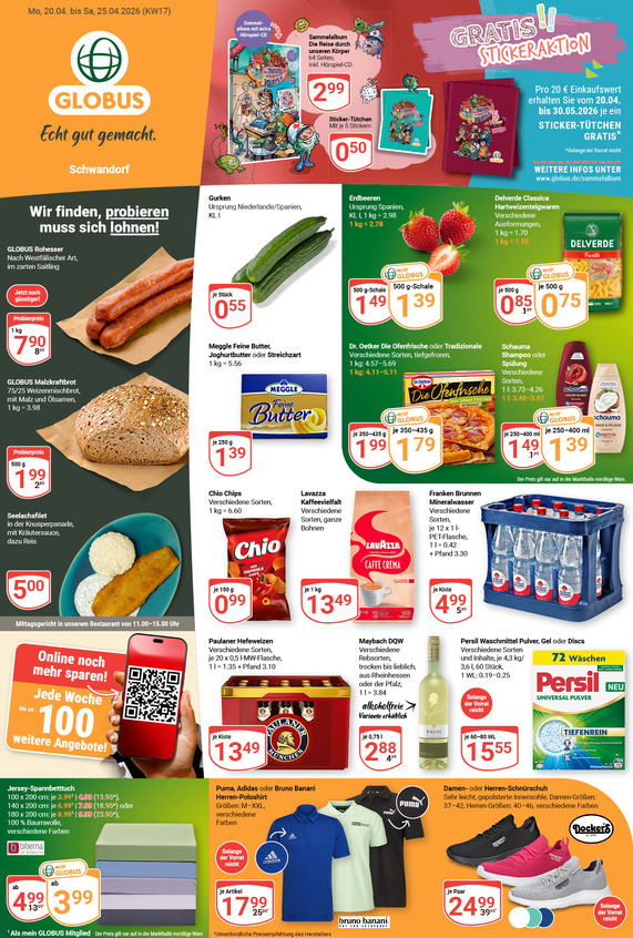 Aktuelles Werbeprospekt von GLOBUS mit Angeboten vom 20.04.2026 bis 25.04.2026