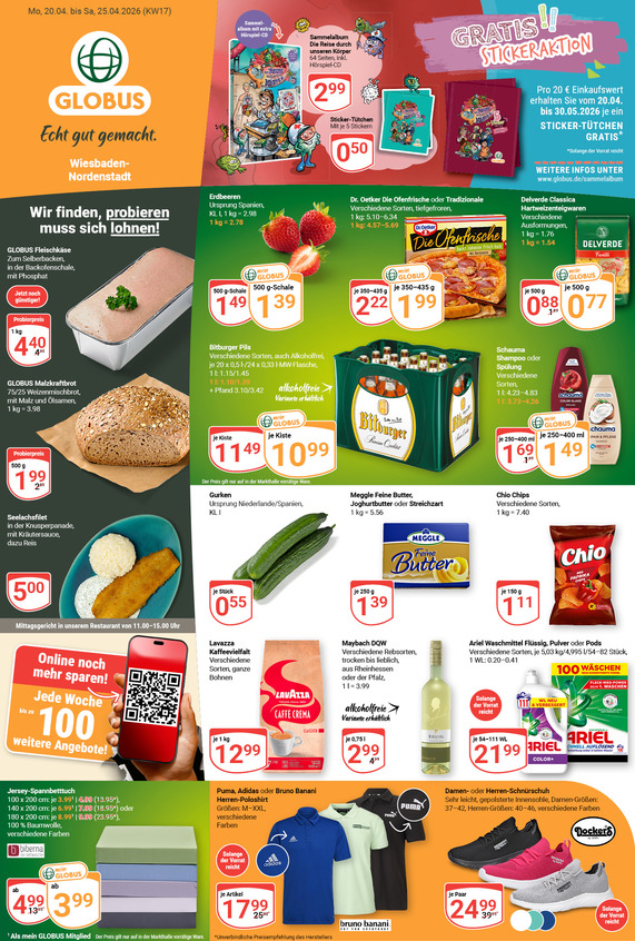 Aktuelles Werbeprospekt von GLOBUS mit Angeboten vom 20.04.2026 bis 25.04.2026