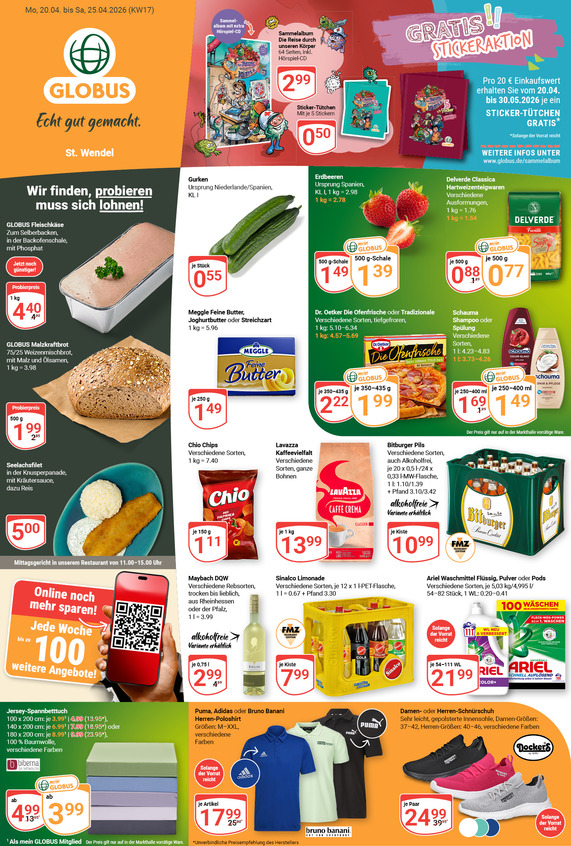 Aktuelles Werbeprospekt von GLOBUS mit Angeboten vom 20.04.2026 bis 25.04.2026