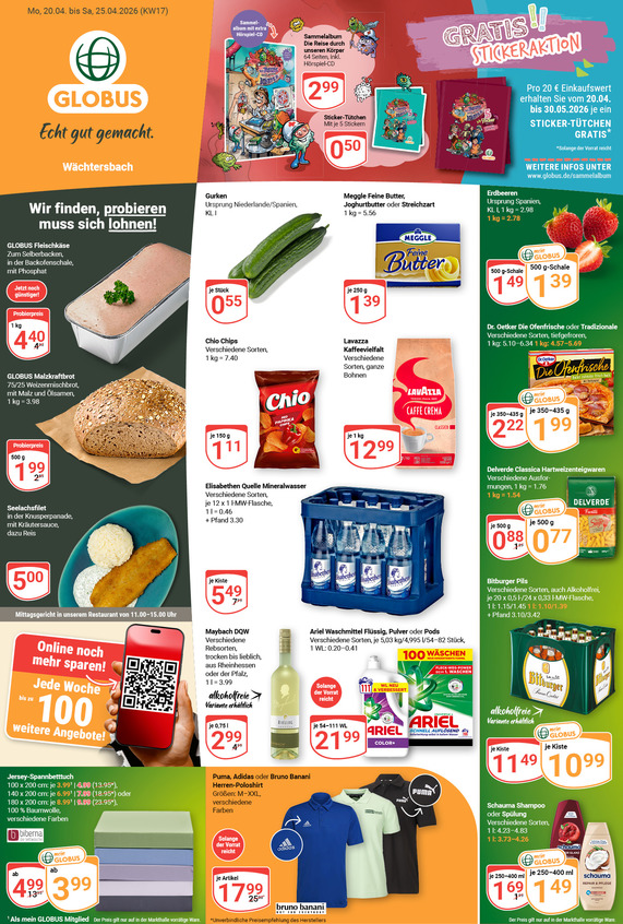 Aktuelles Werbeprospekt von GLOBUS mit Angeboten vom 20.04.2026 bis 25.04.2026