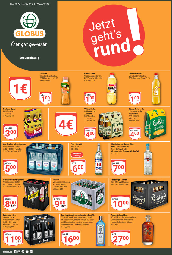 Aktuelles Werbeprospekt von GLOBUS mit Angeboten vom 27.04.2026 bis 02.05.2026