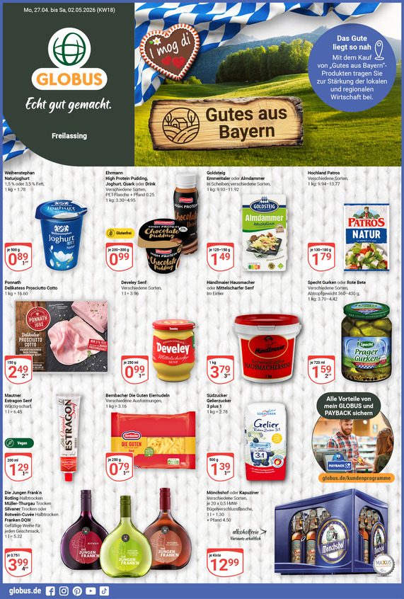 Kommendes Werbeprospekt von GLOBUS mit Angeboten vom 27.04.2026 bis 02.05.2026