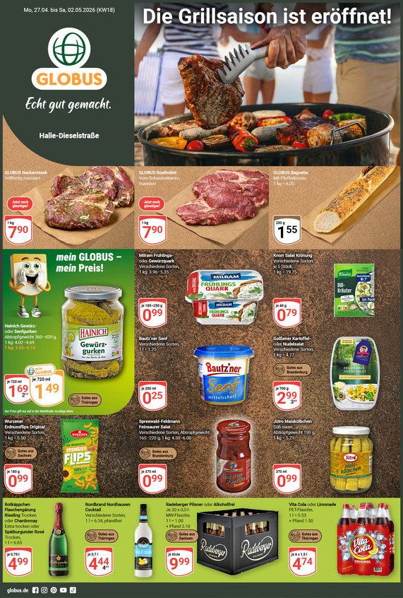 Kommendes Werbeprospekt von GLOBUS mit Angeboten vom 27.04.2026 bis 02.05.2026