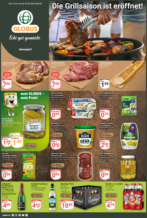 Kommendes Werbeprospekt von GLOBUS mit Angeboten vom 27.04.2026 bis 02.05.2026