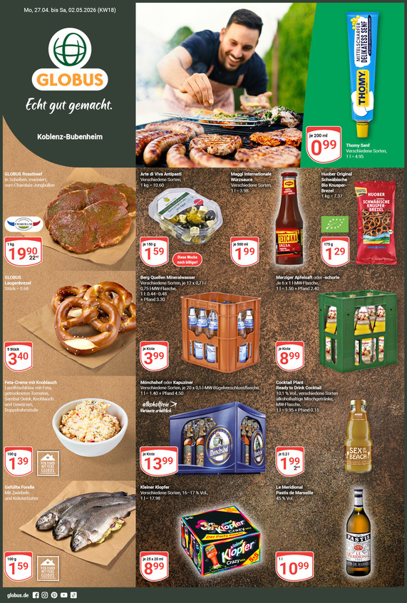 Aktuelles Werbeprospekt von GLOBUS mit Angeboten vom 27.04.2026 bis 02.05.2026