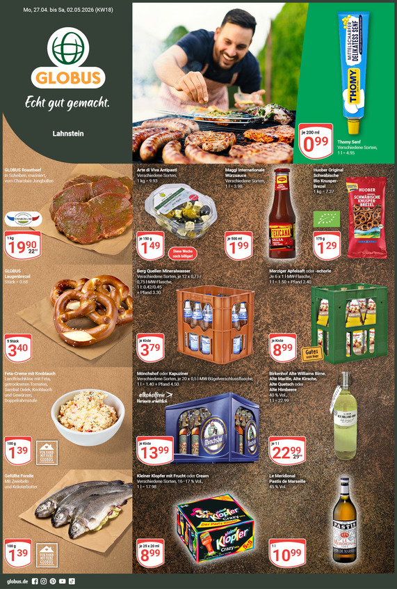 Kommendes Werbeprospekt von GLOBUS mit Angeboten vom 27.04.2026 bis 02.05.2026