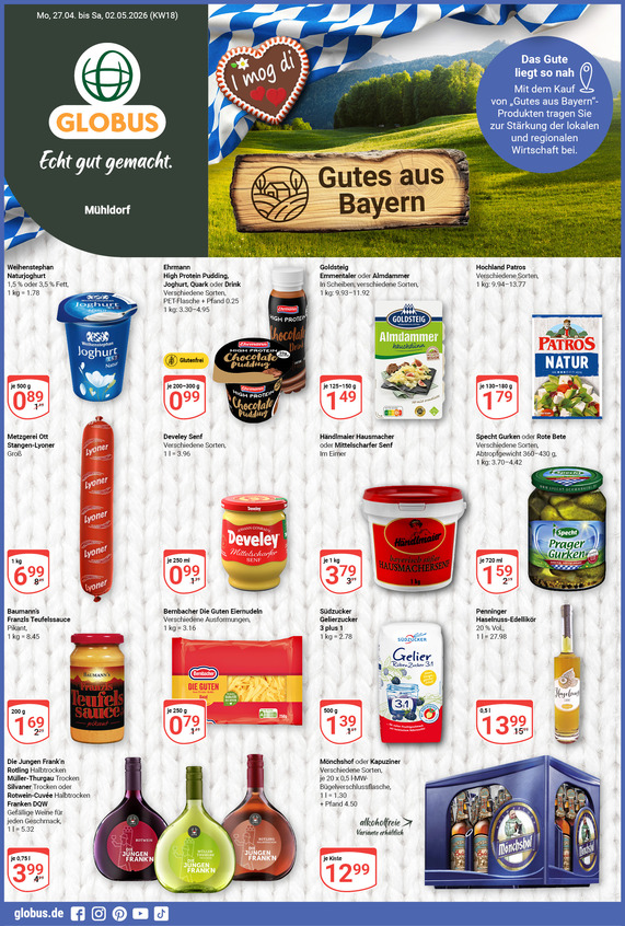 Kommendes Werbeprospekt von GLOBUS mit Angeboten vom 27.04.2026 bis 02.05.2026