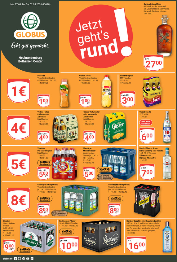 Aktuelles Werbeprospekt von GLOBUS mit Angeboten vom 27.04.2026 bis 02.05.2026