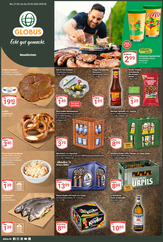 Aktuelles Werbeprospekt von GLOBUS mit Angeboten vom 27.04.2026 bis 02.05.2026