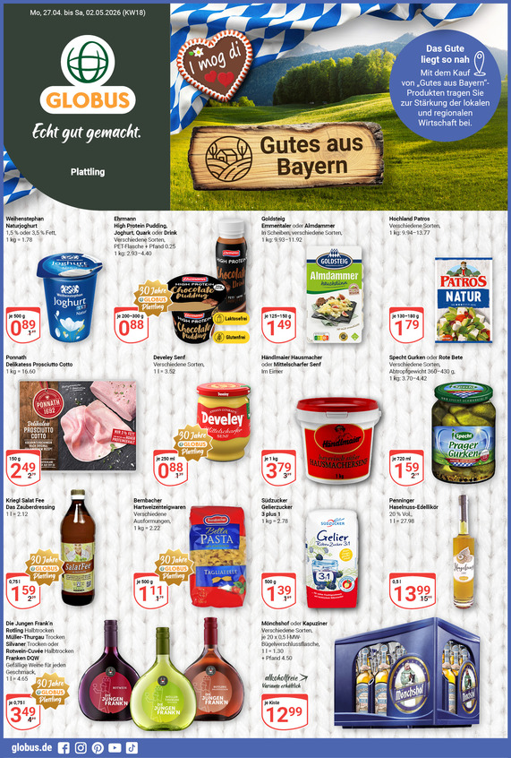 Kommendes Werbeprospekt von GLOBUS mit Angeboten vom 27.04.2026 bis 02.05.2026