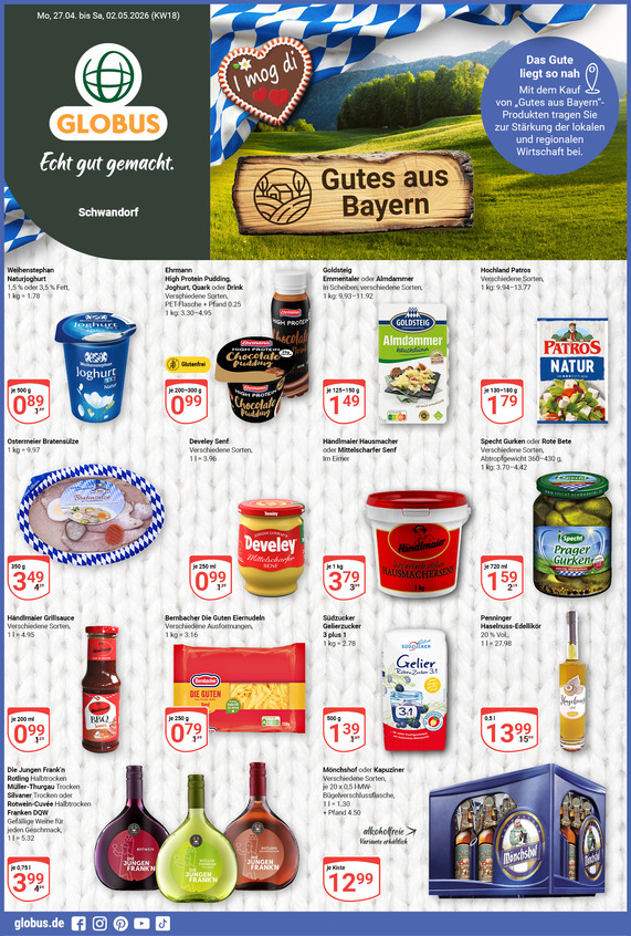 Kommendes Werbeprospekt von GLOBUS mit Angeboten vom 27.04.2026 bis 02.05.2026