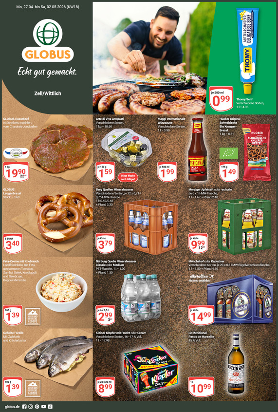 Aktuelles Werbeprospekt von GLOBUS mit Angeboten vom 27.04.2026 bis 02.05.2026