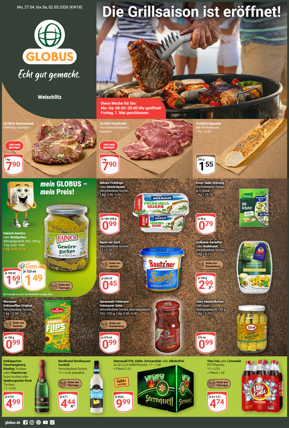 Aktuelles Werbeprospekt von GLOBUS mit Angeboten vom 27.04.2026 bis 02.05.2026