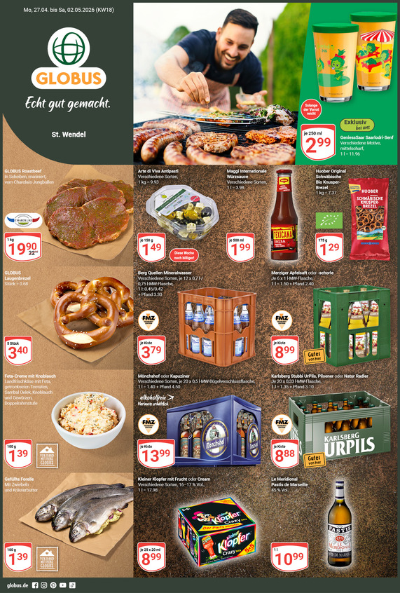 Aktuelles Werbeprospekt von GLOBUS mit Angeboten vom 27.04.2026 bis 02.05.2026