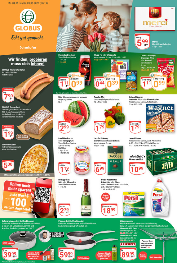 Kommendes Werbeprospekt von GLOBUS mit Angeboten vom 04.05.2026 bis 09.05.2026
