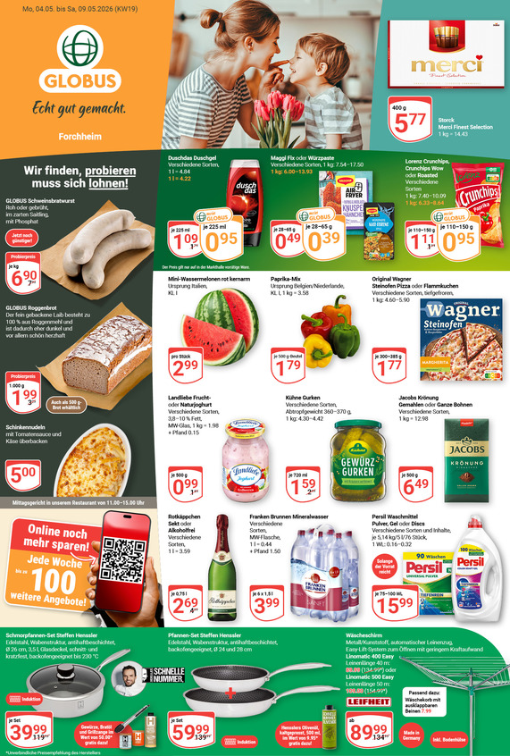 Kommendes Werbeprospekt von GLOBUS mit Angeboten vom 04.05.2026 bis 09.05.2026
