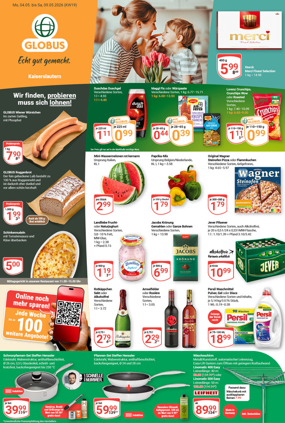 Kommendes Werbeprospekt von GLOBUS mit Angeboten vom 04.05.2026 bis 09.05.2026