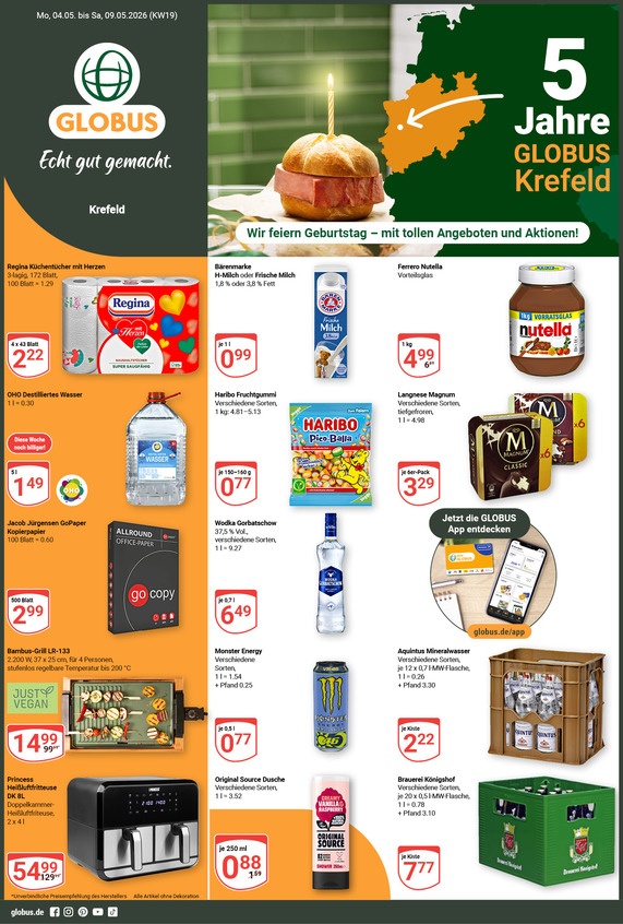 Kommendes Werbeprospekt von GLOBUS mit Angeboten vom 04.05.2026 bis 09.05.2026